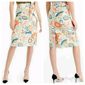 J. Crew midi tie skirt floral print size 10